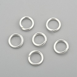 304 anelli di salto in acciaio inox, anelli di salto aperti, argento, 8x1.2mm, diametro interno: 6mm