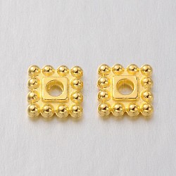 Tibetan Style Alloy Spacer Beads, Cadmium Free & Lead Free, Square, Golden, 7x7x2mm, hole: 2mm