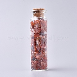Vetro che desidera bottiglia, per la decorazione del pendente, con microsfere di agata naturale all'interno e tappo di sughero, 22x71mm