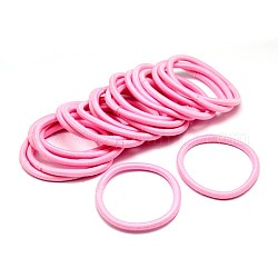 Haarschmuck für Mädchen, Nylonfaden elastische Faser Haargummis, Pferdeschwanzhalter, Perle rosa, 44 mm