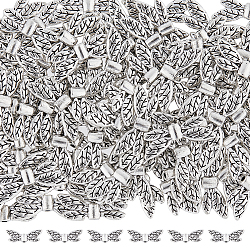 Дикосметические бусины из сплава 120шт., крыло бабочки, античное серебро, 8x22x3.5 мм, отверстие : 1.5 мм