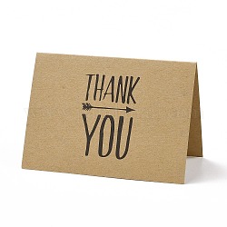 クラフト紙ありがとうグリーティング カード  単語模様の長方形  感謝祭のために  バリーウッド  72x100x1mm