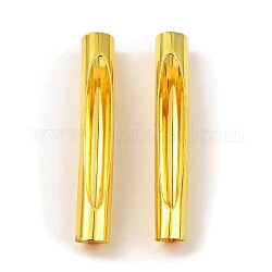 真鍮製チューブビーズ  中空カーブチューブ  ゴールドカラー  35x5.5mm  穴：5.5mm