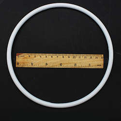 Aros de plástico pp, anillo de macramé, Para manualidades y redes / redes tejidas con suministros de plumas, redondo, blanco, 185x7mm