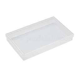 Polypropylen-Kunststoff Perle Lagerbehälter, Rechteck, Transparent, 17.5x10.5x2.6 cm