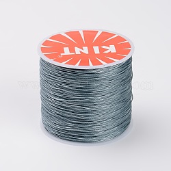 Runde gewachsten Polyester Schnüre, Grau, 0.6 mm, ca. 76.55 Yard (70m)/Rolle