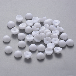 Cabujones de perlas de imitación de plástico ABS, accesorios de la decoración del arte del clavo, esmerilado, semicírculo, blanco, 8x5mm