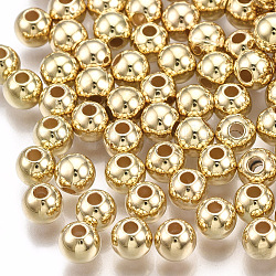 Ccb Kunststoff-Perlen, Runde, Licht Gold, 5x4.5 mm, Bohrung: 1.5 mm