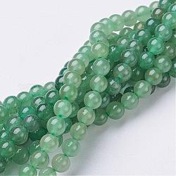 Verde naturale perline avventurina fili, tondo, 6mm, Foro: 0.8 mm, circa 60~61pcs/filo, 15~16 pollice