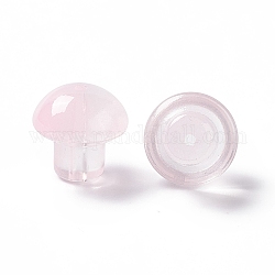 Perle di vetro trasparente, fungo, perla rosa, 13.5x13.5mm, Foro: 1.6 mm