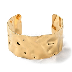 Placcatura ionica (ip) 304 bracciale rigido aperto da donna a fascia larga in acciaio inossidabile, vero placcato oro 18k, diametro interno: 2-1/2 pollice (6.5 cm)