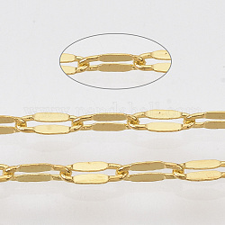 Messingketten, Kabelketten, gelötet, mit Spule, Flachoval, golden, 5.2x2.2x0.2 mm, ca. 39.37 Fuß (12m)/Rolle