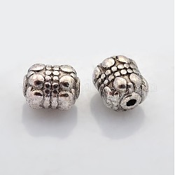 Perline in lega stile tibetano,  cadmio& piombo libero, ovale, argento antico, 8x6.5mm, Foro: 1 mm