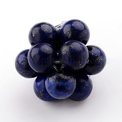 Perles de lapis lazuli naturelles tissées, perles de cluster, 20mm, Trou: 3mm