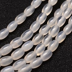 Agata naturale fili di perle, tinto, riso, biancheria, 6.5x4mm, Foro: 1 mm, circa 59pcs/filo, 14 pollice