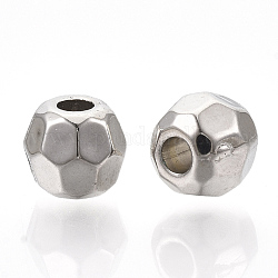 Ccb Kunststoff-Perlen, facettiert, Runde, Platin Farbe, 8x7 mm, Bohrung: 2.5 mm, ca. 2240 Stk. / 500 g