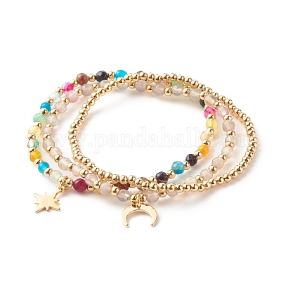 Womens Round Beads and Charms Bracelet