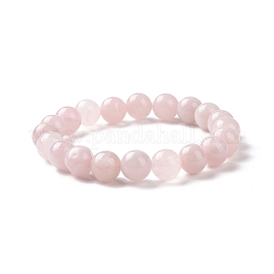 Brazaletes naturales de cuarzo rosa&nbsp;BJEW-K212-C-045-1