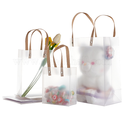 12 Pcs pvc gift bag plastic wrap tote bags extra large gift bag Handle