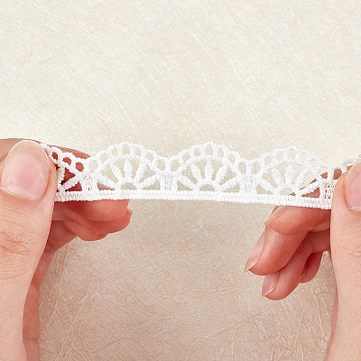 Wholesale FINGERINSPIRE 20 Yards 19mm Wide Polyester Lace Trim Vintage Lace  Ribbon Crochet Lace Scalloped Edge for Bridal Wedding Decoration Christmas  Package DIY Sewing Craft Supply (White) 