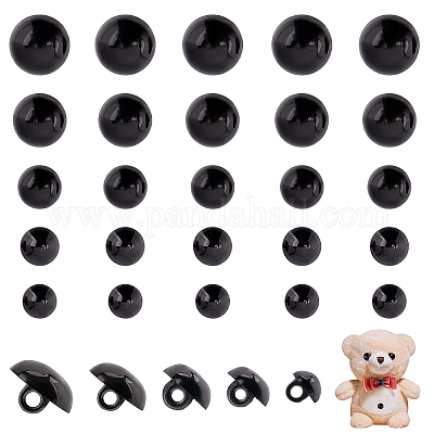 Wholesale PandaHall 300pcs Black Buttons For Crafts Eyes 