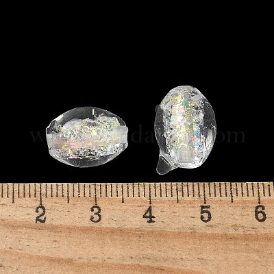 Brins de perles en verre soufflé faites à la main&nbsp;FOIL-Z001-04E-1