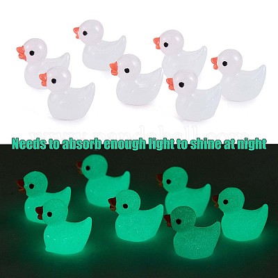 100 Pcs Mini Ducks Luminous Tiny Ducks Miniature Resin Duck Glow