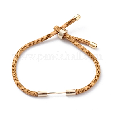 Braided Nylon Cord Bracelet Making, with Brass Findings, Dark Goldenrod,  9-1/2 inch(24cm), Link: 30x4mm