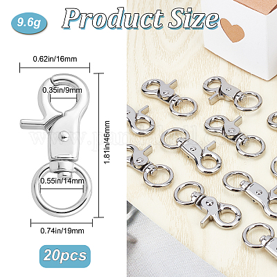 Wholesale GORGECRAFT 20Pcs Trigger Snap Hooks 360 Degree Swivel Lobster  Clasps Clips Silver Heavy Duty Alloy Snaps Hook for Pet Cages Chains  Keychain Lanyard Carabiner DIY Jewellery Making Crafts Findings 