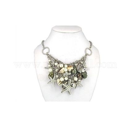 Collares babero moderno de estrella de mar y concha al por mayor bisuterías - Es.Pandahall.com