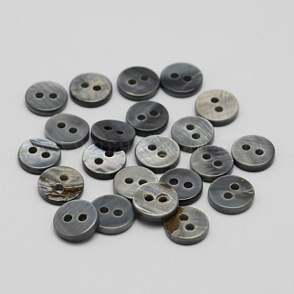 2-Hole Shell Flat Round Buttons BUTT-P012-10-A-1