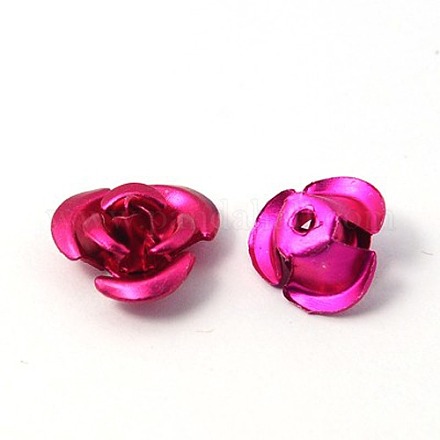 100 Stück Aluminium winzige Rose Blume Metall Abstandsperlen für Schmuckherstellung Fertigkeit DIY X-AF10mm012Y-1