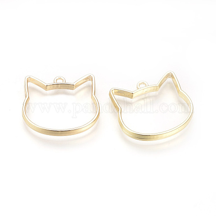 Pendentifs de lunette arrière ouverte pour chaton en alliage de placage de rack PALLOY-R099-29G-FF-1