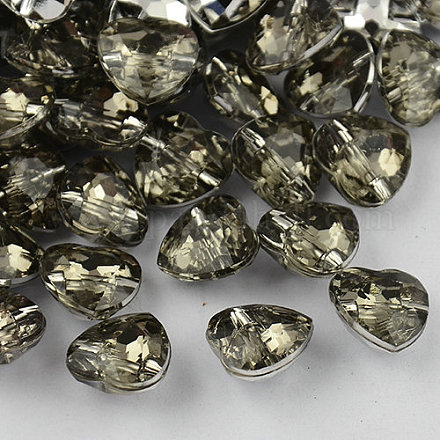 1-Hoyo Taiwán acrílico diamante de imitación botones del corazón BUTT-F017-15mm-19-1