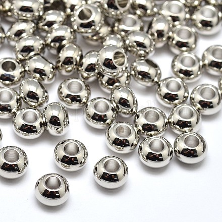 Laiton rondes plat séparateurs perles X-KK-M085-18P-NR-1