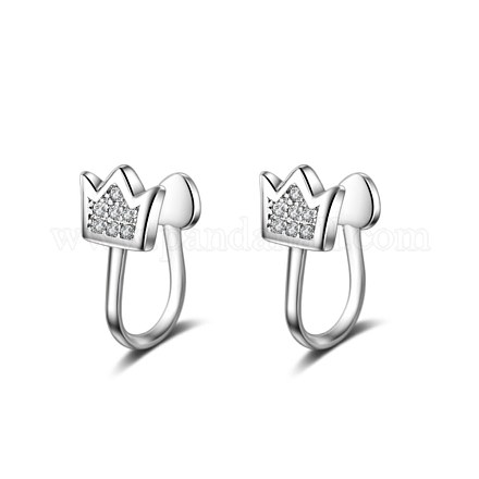 Crown Brass Cuff Earrings for Women EJEW-BB62824-1