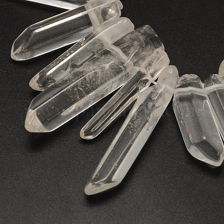 Cuarzo natural hebras pepitas de abalorios de cristal G-M239-06-1
