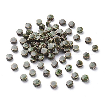 Perles en porcelaine manuelles PORC-Q185-9mm-7-1