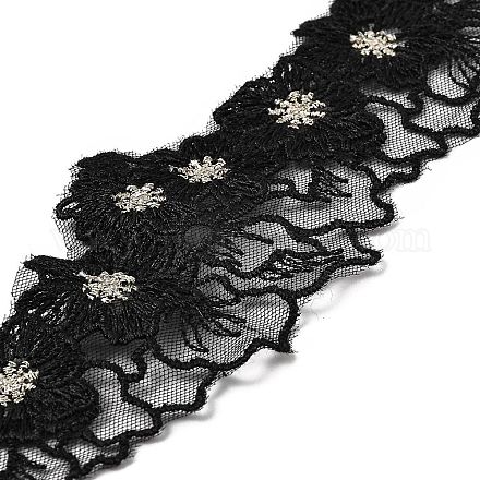 15 Yards Flower Embroidery Polyester Lace Ribbon OCOR-A006-02B-1