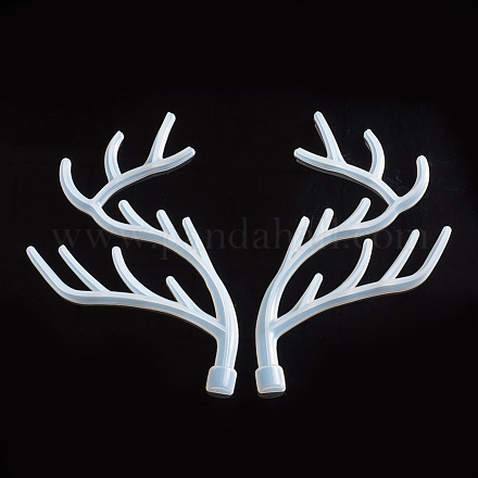 Moules de silicone de support d'affichage de bijoux d'arbre de bois AJEW-WH0022-08-1
