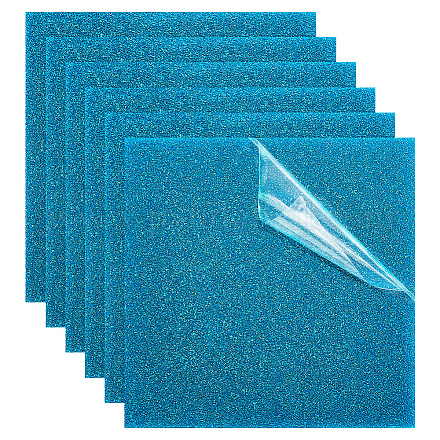 透明アクリル板  グリッターパウダー付き  正方形  ドジャーブルー  150x150x2.8~3mm DIY-WH0449-80A-1