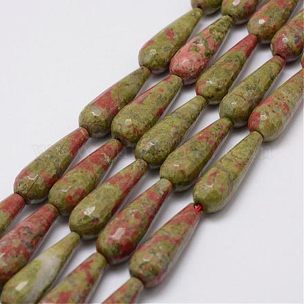Natural Unakite Beads Strands G-E345-03-1