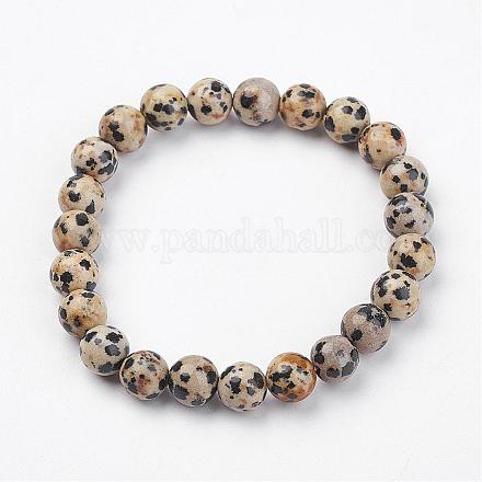 Natural Dalmatian Jasper Stretch Bracelets G-N0262-01-1