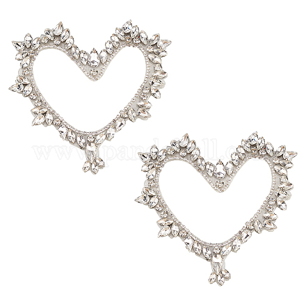 2pcs coeur creux artisanat perles feutre appliques PATC-FG0001-53-1