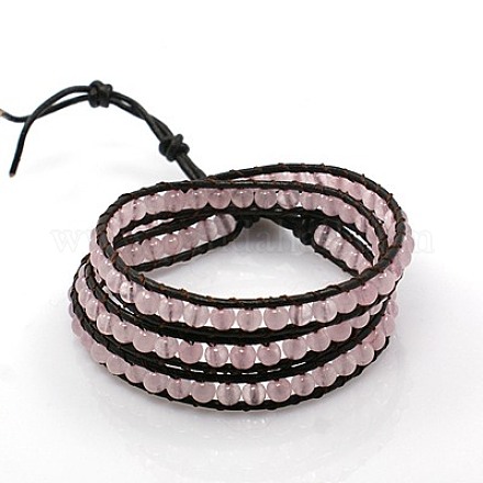 Fashion Triple Wrap Style Gemstone Bracelets BJEW-J058-14-1