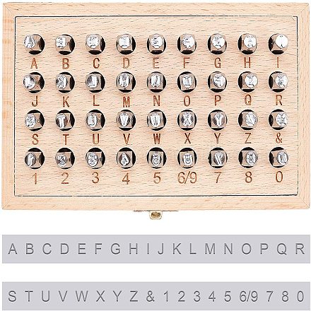 Pandahall 36pcs 5mm eisen alphabet nummer stanzen gesetzt AJEW-PH0002-34-1
