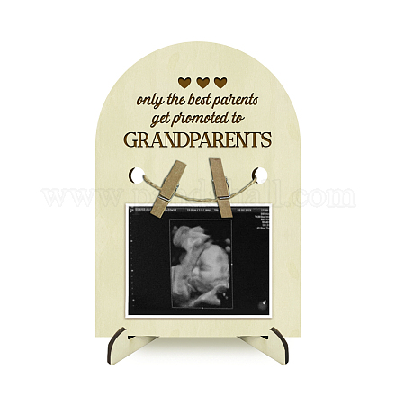 Arch Shape Wood Announcement Picture Frame Stand DJEW-WH0070-006-1