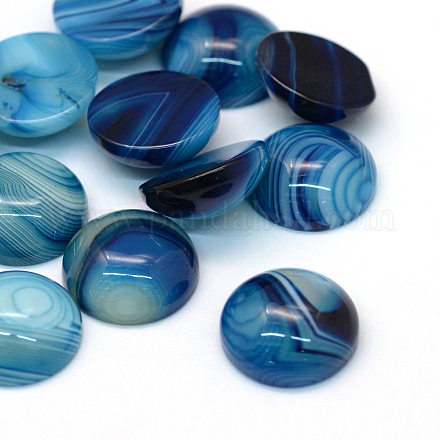 Dyed Natural Striped Agate/Banded Agate Cabochons X-G-R348-16mm-01-1