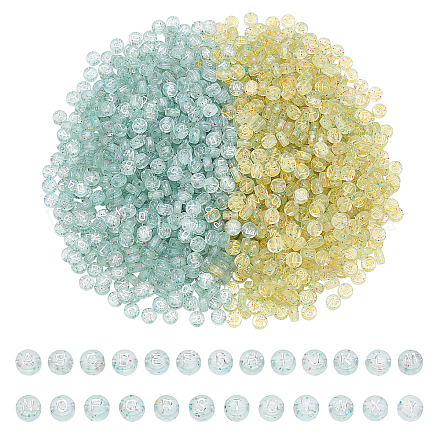 Chgcraft 2 couleurs placage perles acryliques transparentes TACR-CA0001-03-1