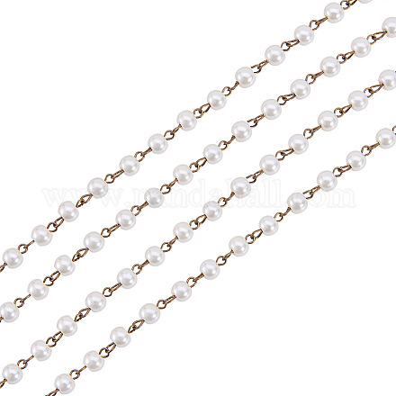 Chaînes en perles de verre rondes manuelles pour fabrication de bracelets et colliers X-AJEW-JB00035-02-1
